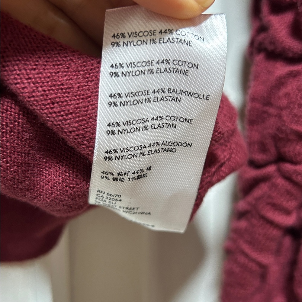 Free People Beach Burgundy Red Textured Knit Cardigan Jacket - Size X-Small - Picture 9 of 9